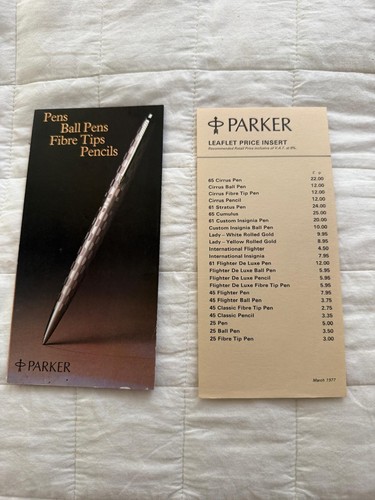 Parker pen catalogue leaflet - catalogue/leaflet, &